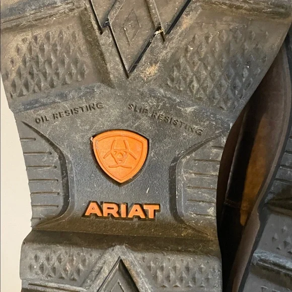 Ariat Work waterproof Oil Resistant Distressed Brown Leather Boots sz. 9.5 EE - Picture 8 of 8